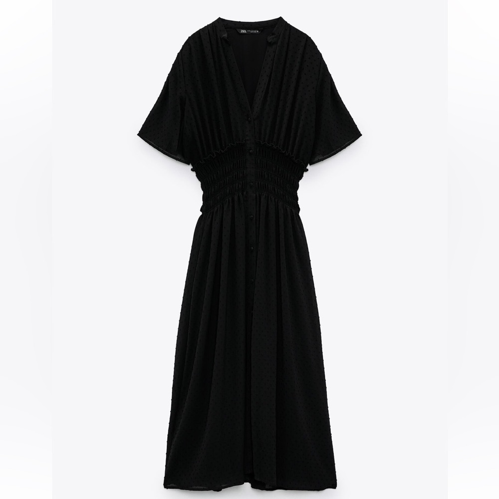 Dotted mesh midi dress from Zara